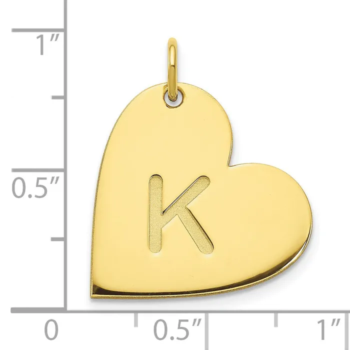 Charm Necklaces TreasureFineJewelers 10k Yellow Gold Initial Heart Charm