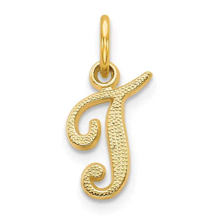 Charm Necklaces TreasureFineJewelers 14k Yellow Gold Script Letter T Initial Charm Charm Necklaces TreasureFineJewelers 14k Yellow Gold Script Letter T Initial Charm