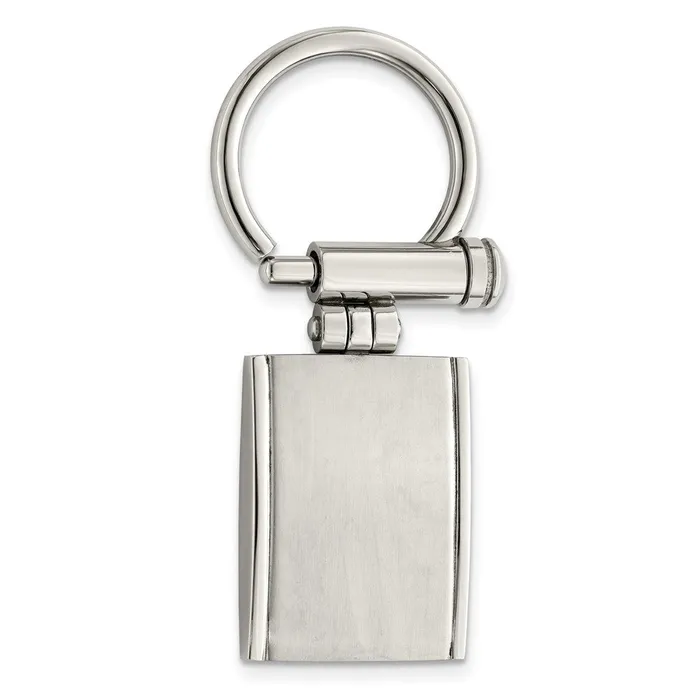 Chisel Stainless Steel Brushed and Polished Key Ring TreasureFineJewelers Rings Chisel Stainless Steel Brushed and Polished Key Ring TreasureFineJewelers Rings