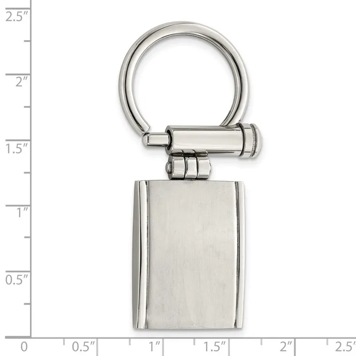 Chisel Stainless Steel Brushed and Polished Key Ring TreasureFineJewelers Rings