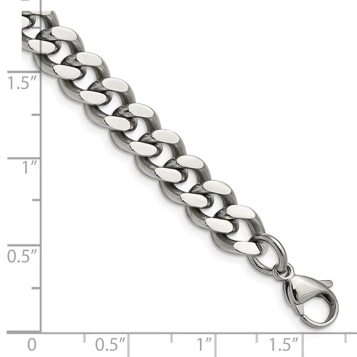 Chisel Stainless Steel Polished 95mm 775 inch Curb Chain TreasureFineJewelers Bracelets