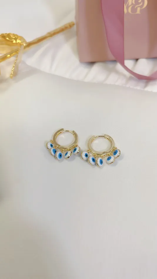 Earrings MP Jewelry Evil Eye Hoop Earrings