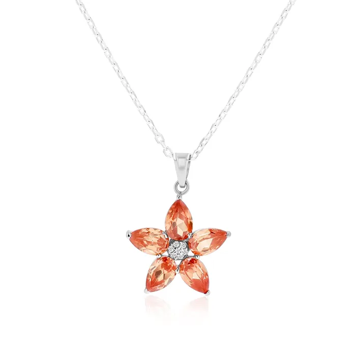 Ema Jewels Necklaces Aletheia Sunflower Sterling Silver Necklace Earring Set