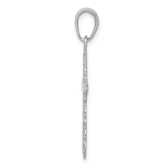 Necklaces 14K White Gold Lace Trim Cross Pendant TreasureFineJewelers