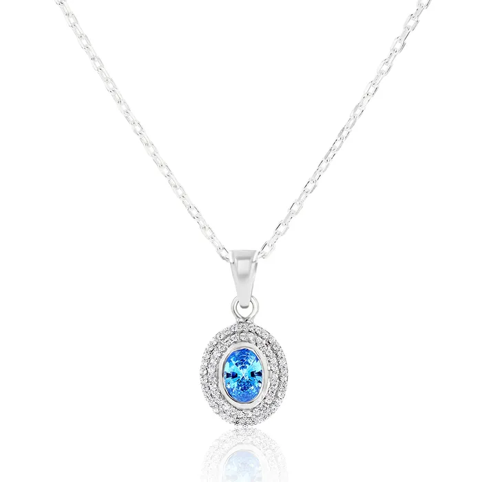 Necklaces Ema Jewels Hebe Sapphire Sterling Silver Necklace