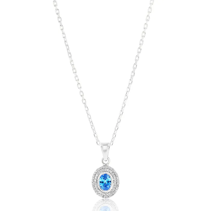 Necklaces Ema Jewels Hebe Sapphire Sterling Silver Necklace