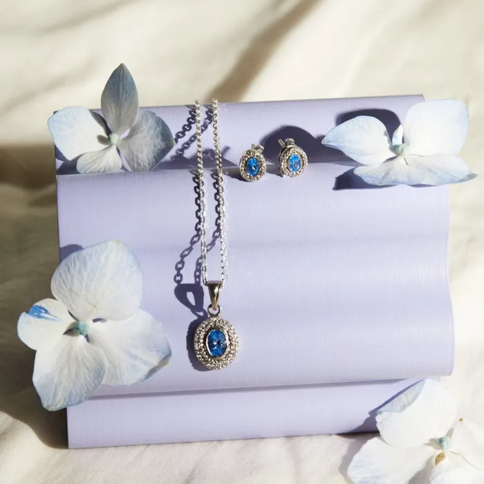 Necklaces Ema Jewels Hebe Sapphire Sterling Silver Necklace