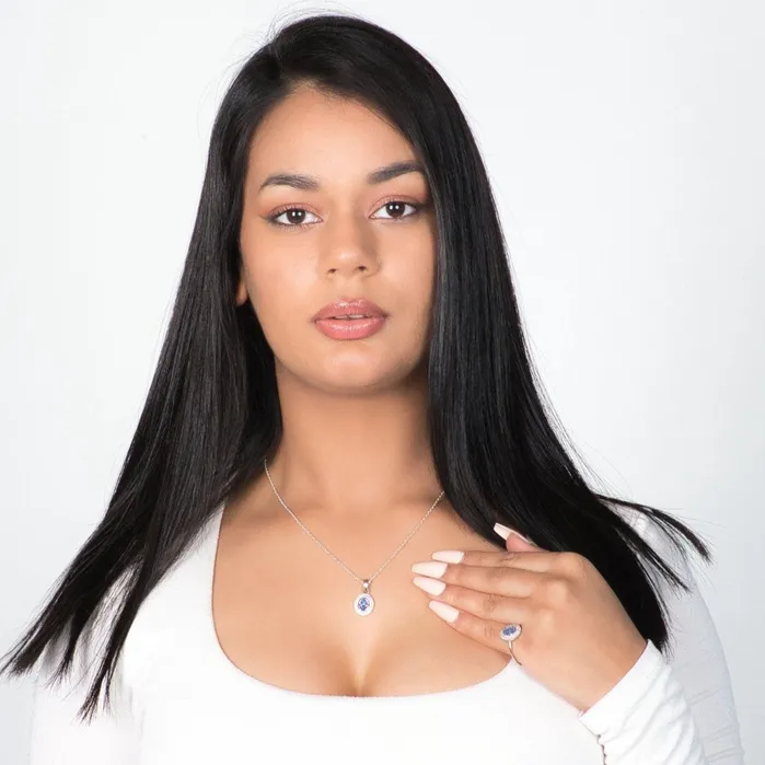 Necklaces Ema Jewels Hebe Sapphire Sterling Silver Necklace