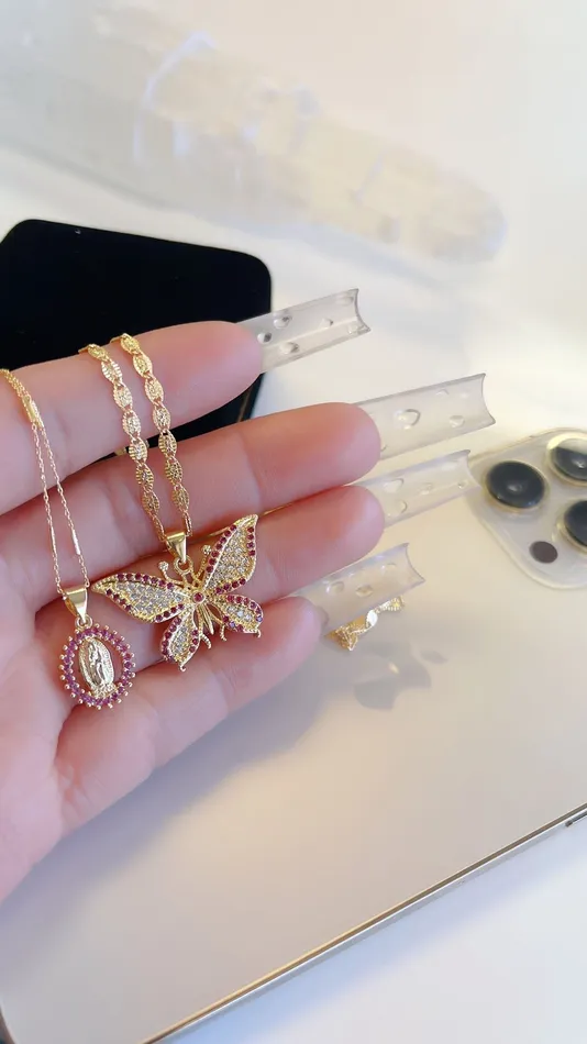 Necklaces Morena and Proud Gold Butterfly Necklace Set