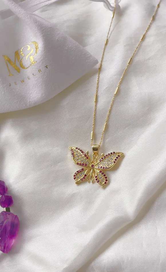 Necklaces Morena and Proud Gold Butterfly Necklace Set