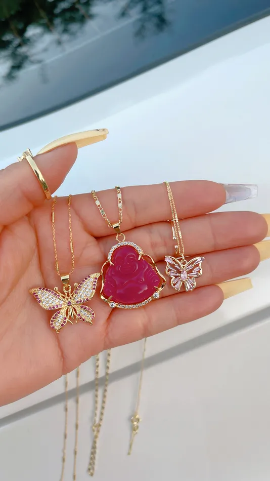 Necklaces Morena and Proud Gold Butterfly Necklace Set