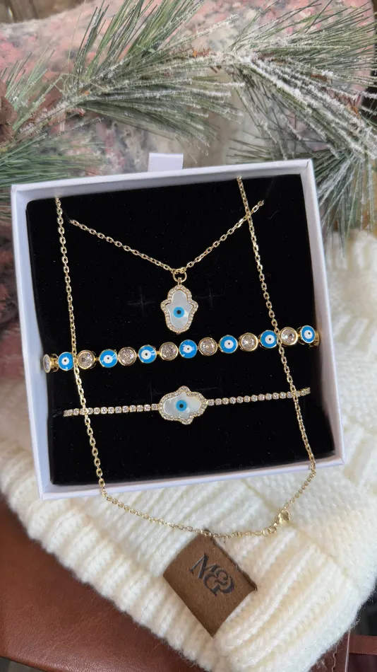 Necklaces Shine on Protective Hamsa Necklace Set MP Jewelry