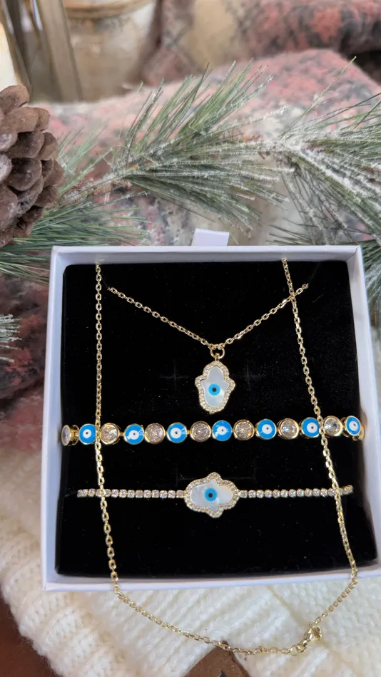 Necklaces Shine on Protective Hamsa Necklace Set MP Jewelry Necklaces Shine on Protective Hamsa Necklace Set MP Jewelry