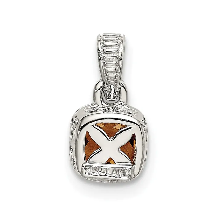 Necklaces Sterling Silver w 14K Accent Citrine Pendant TreasureFineJewelers