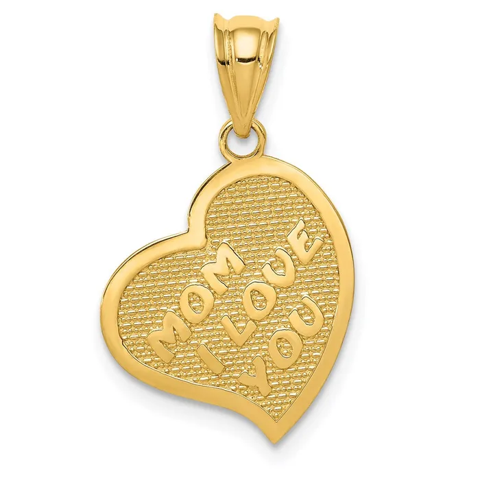 Necklaces TreasureFineJewelers 14k Polished Mom I Love YouCross Reversible Heart Pendant Necklaces TreasureFineJewelers 14k Polished Mom I Love YouCross Reversible Heart Pendant