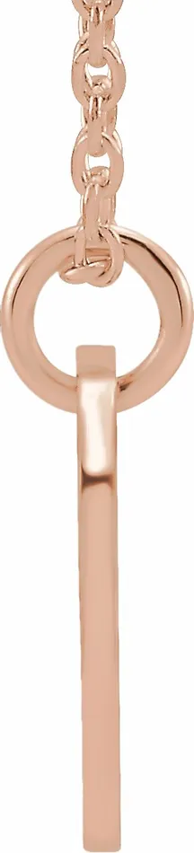 Necklaces TreasureFineJewelers 14K Rose Gold Initial Z 10 mm Disc 1618 Necklace