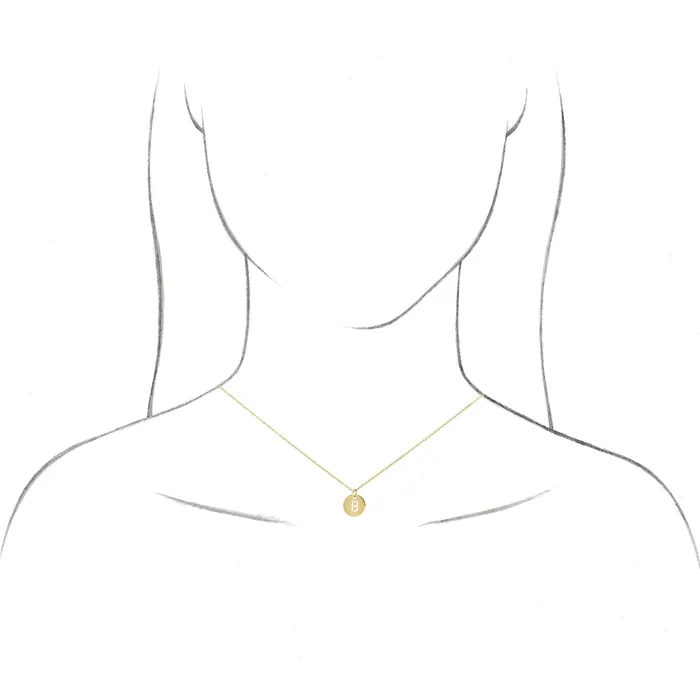 Necklaces TreasureFineJewelers 14K Rose Gold Initial Z 10 mm Disc 1618 Necklace