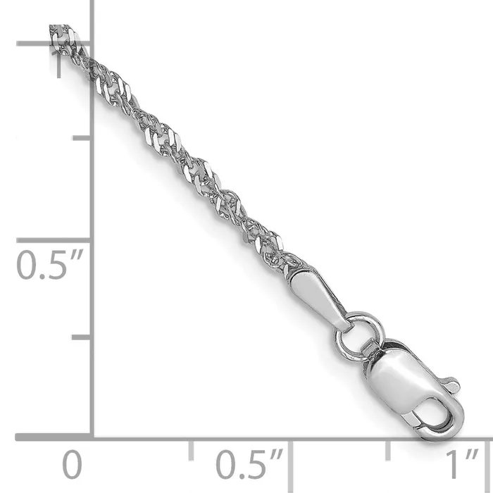 Necklaces TreasureFineJewelers 14K White Gold 16mm Singapore Chain Anklet