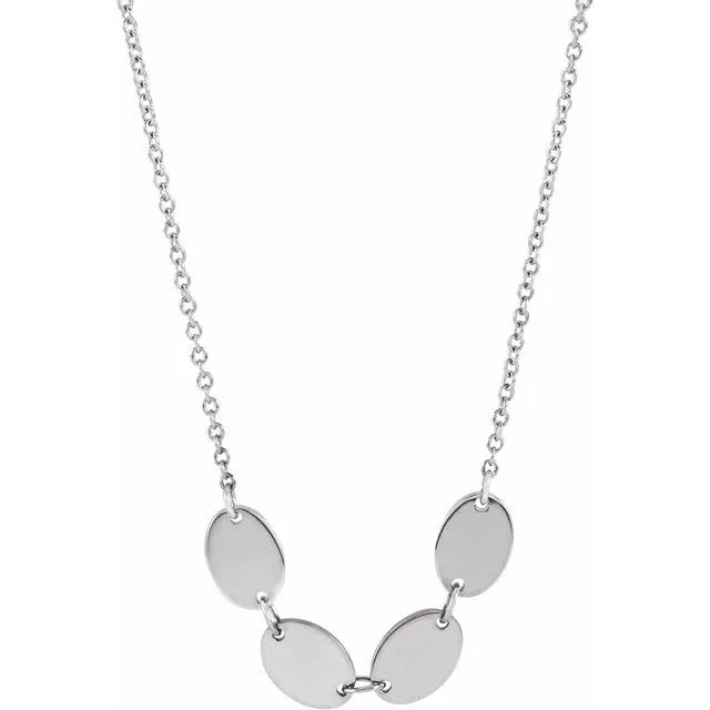 Necklaces TreasureFineJewelers 14K White Gold 4Disc Engravable Family Disc 18 Necklace Necklaces TreasureFineJewelers 14K White Gold 4Disc Engravable Family Disc 18 Necklace