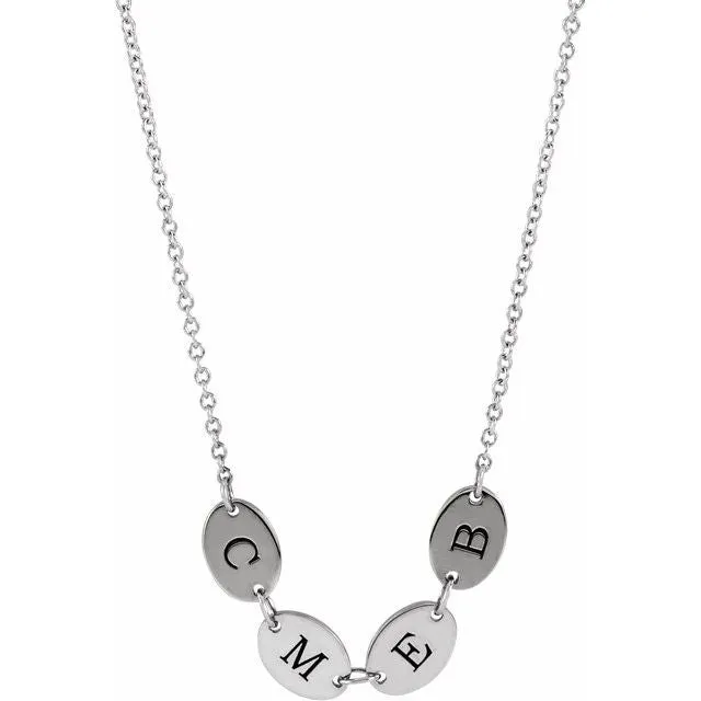 Necklaces TreasureFineJewelers 14K White Gold 4Disc Engravable Family Disc 18 Necklace