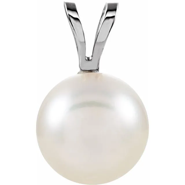 Necklaces TreasureFineJewelers 14K White Gold Akoya Cultured Pearl Pendant Necklaces TreasureFineJewelers 14K White Gold Akoya Cultured Pearl Pendant