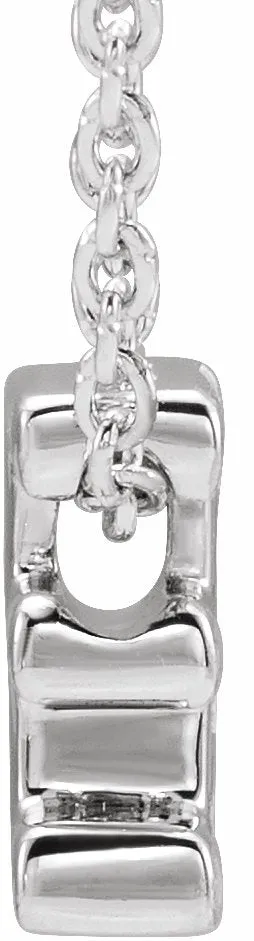Necklaces TreasureFineJewelers 14K White Gold Initial E Slide Pendant 1618 Necklace
