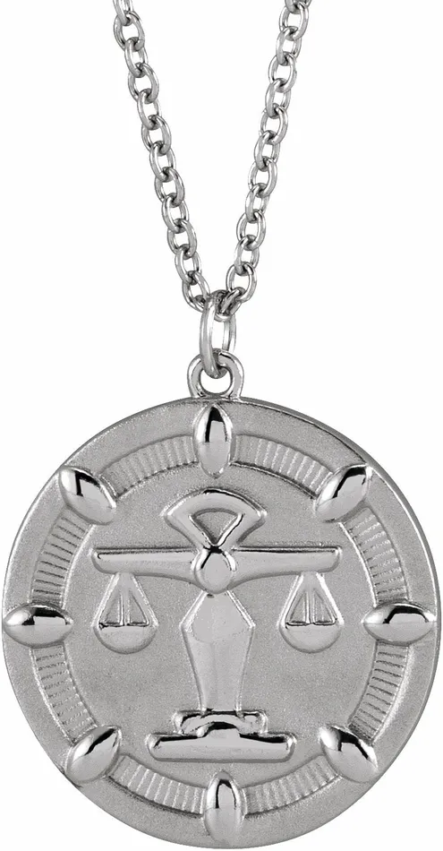 Necklaces TreasureFineJewelers 14K White Gold Scales of Justice 1618 Necklace Necklaces TreasureFineJewelers 14K White Gold Scales of Justice 1618 Necklace