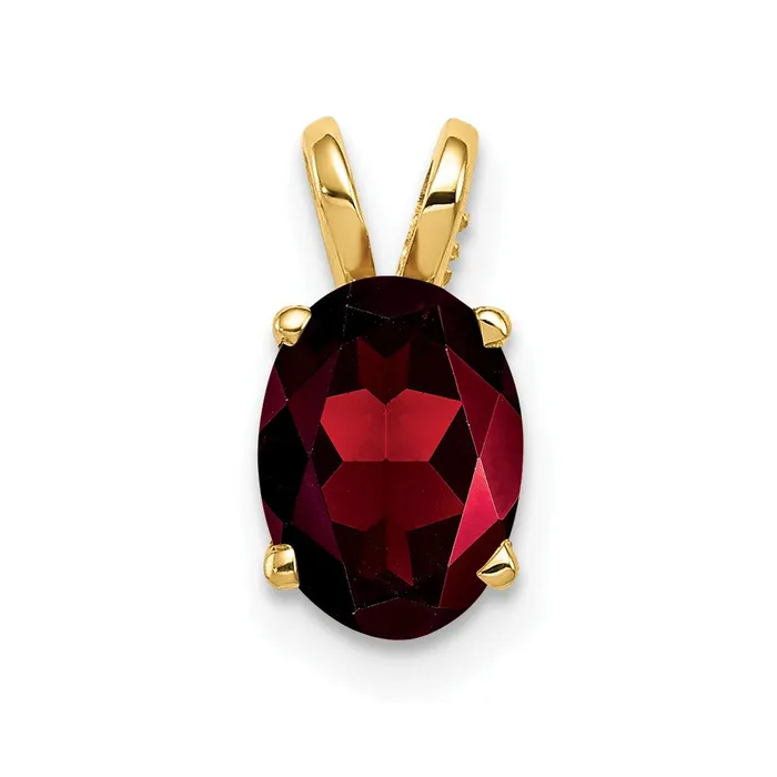 Necklaces TreasureFineJewelers 14k Yellow Gold 8x6mm Oval Garnet pendant Necklaces TreasureFineJewelers 14k Yellow Gold 8x6mm Oval Garnet pendant
