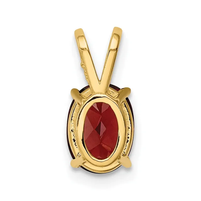 Necklaces TreasureFineJewelers 14k Yellow Gold 8x6mm Oval Garnet pendant