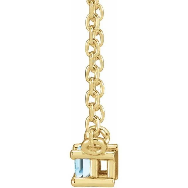 Necklaces TreasureFineJewelers 14K Yellow Gold Natural Sky Blue Topaz Solitaire 18 Necklace