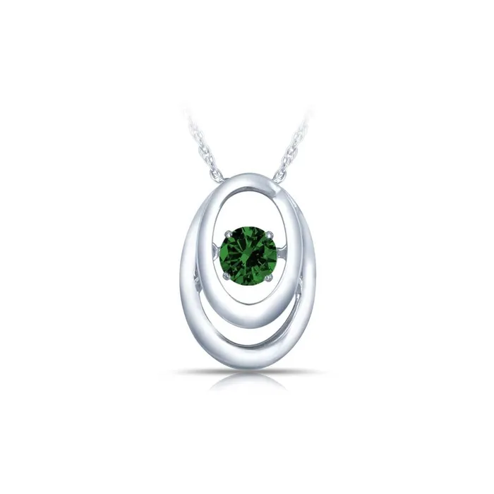 Necklaces TreasureFineJewelers SS Pendant with Imitation Emerald 115 ctw Wchain Necklaces TreasureFineJewelers SS Pendant with Imitation Emerald 115 ctw Wchain