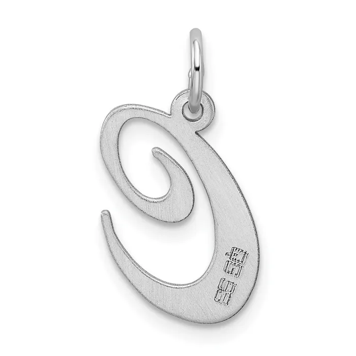 Necklaces TreasureFineJewelers Sterling Silver Rhodiumplated Fancy Script Letter C Initial Charm