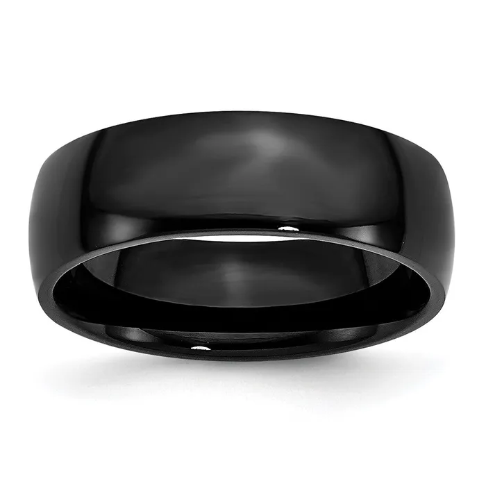 Rings TreasureFineJewelers Stainless Steel 7mm Black IPplated Polished Band Rings TreasureFineJewelers Stainless Steel 7mm Black IPplated Polished Band