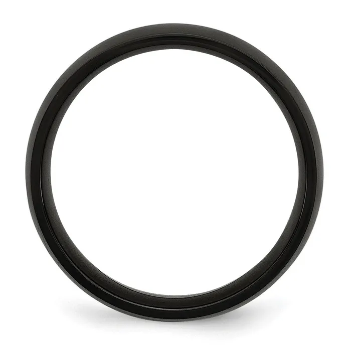 Rings TreasureFineJewelers Stainless Steel 7mm Black IPplated Polished Band