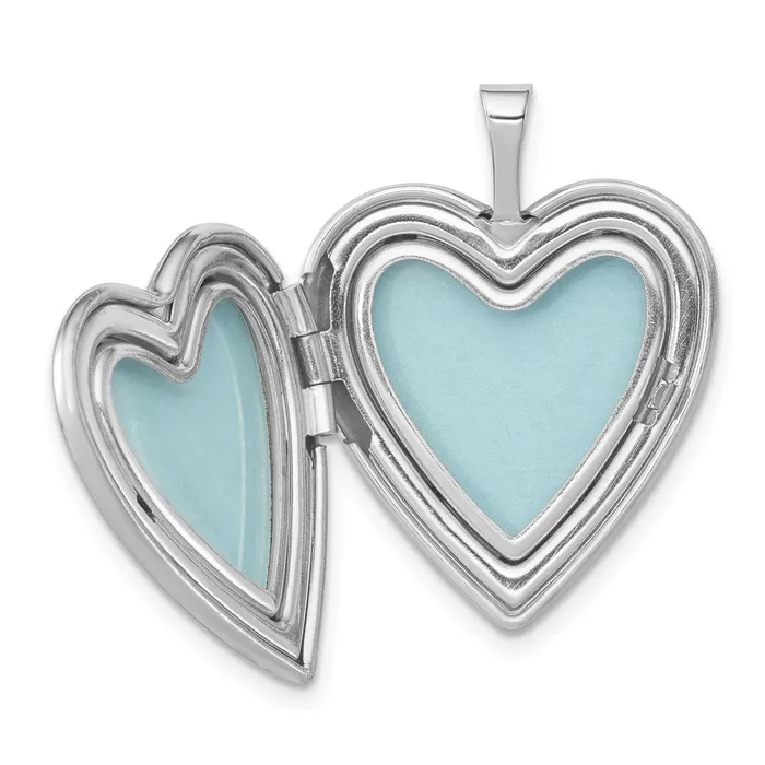 Rings TreasureFineJewelers Sterling Silver 20mm Pink Enamel Claddagh Heart Locket