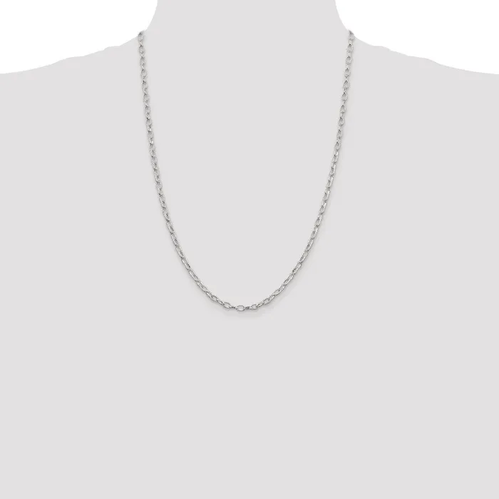 Rings TreasureFineJewelers Sterling Silver 375mm Fancy Patterned Rolo Chain