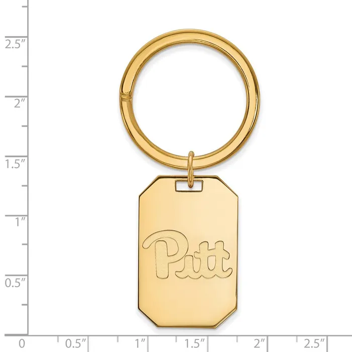 Rings TreasureFineJewelers Sterling Silver Goldplated University of Pittsburgh Key Ring
