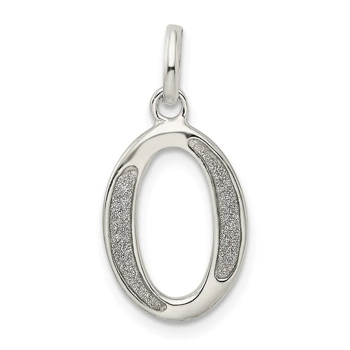 Rings TreasureFineJewelers Sterling Silver Polished Glitter Enamel Letter O Initial Charm