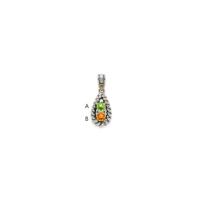 Sterling Silver 14k Twostone and Diamond Mothers Pendant SemiMount TreasureFineJewelers Necklaces Sterling Silver 14k Twostone and Diamond Mothers Pendant SemiMount TreasureFineJewelers Necklaces