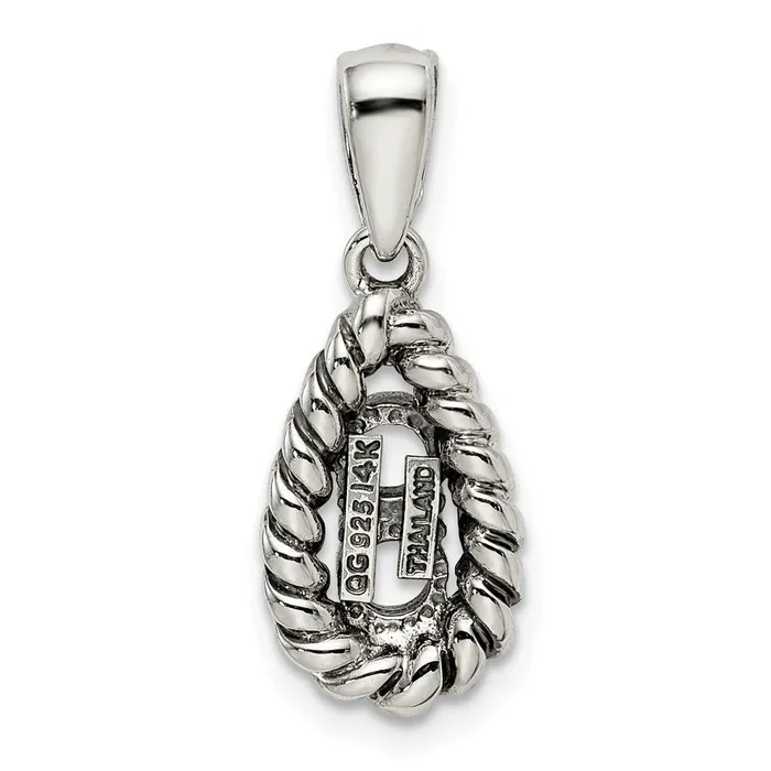 Sterling Silver 14k Twostone and Diamond Mothers Pendant SemiMount TreasureFineJewelers Necklaces
