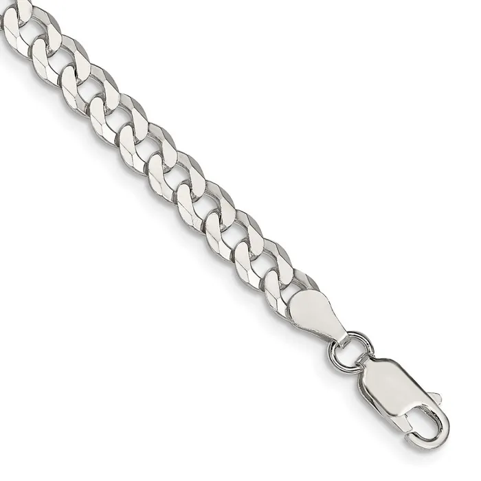 Sterling Silver 5mm Beveled Curb Chain TreasureFineJewelers Rings