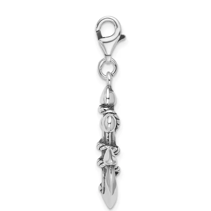 Sterling Silver Amore La Vita Rhodpl 3D Antiqued Anchor Rope Charm TreasureFineJewelers Rings