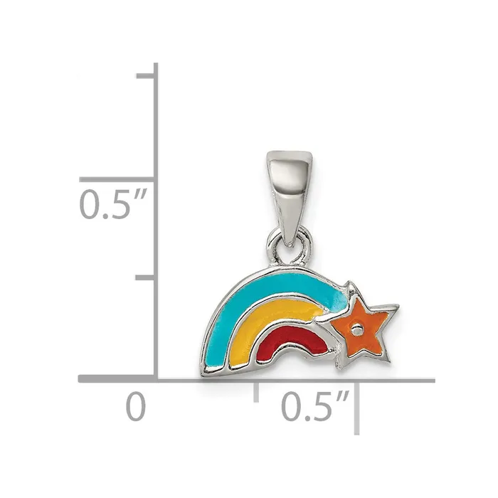 Sterling Silver Enamel Rainbow Pendant TreasureFineJewelers Necklaces