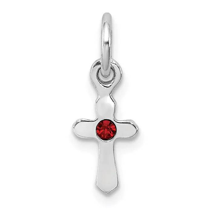 Sterling Silver RHpltd Childs Jan Red Preciosca Crystal Cross Pendant TreasureFineJewelers Necklaces Sterling Silver RHpltd Childs Jan Red Preciosca Crystal Cross Pendant TreasureFineJewelers Necklaces