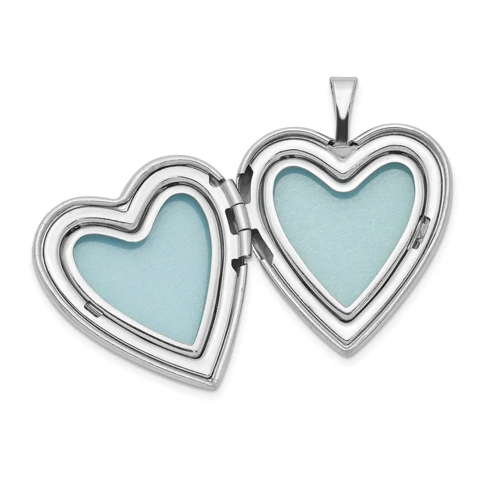 Sterling Silver Rhodiumplated 20mm Polished Swirl Heart Locket TreasureFineJewelers Rings