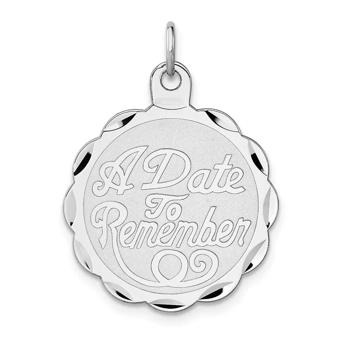 Sterling Silver Rhodiumplated A Date To Remember Disc Charm TreasureFineJewelers Earrings Sterling Silver Rhodiumplated A Date To Remember Disc Charm TreasureFineJewelers Earrings