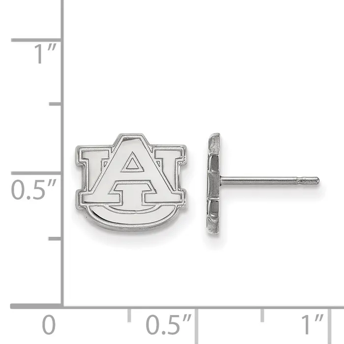 Sterling Silver Rhodiumplated Auburn University AU Extra Small Post Earrings TreasureFineJewelers Earrings