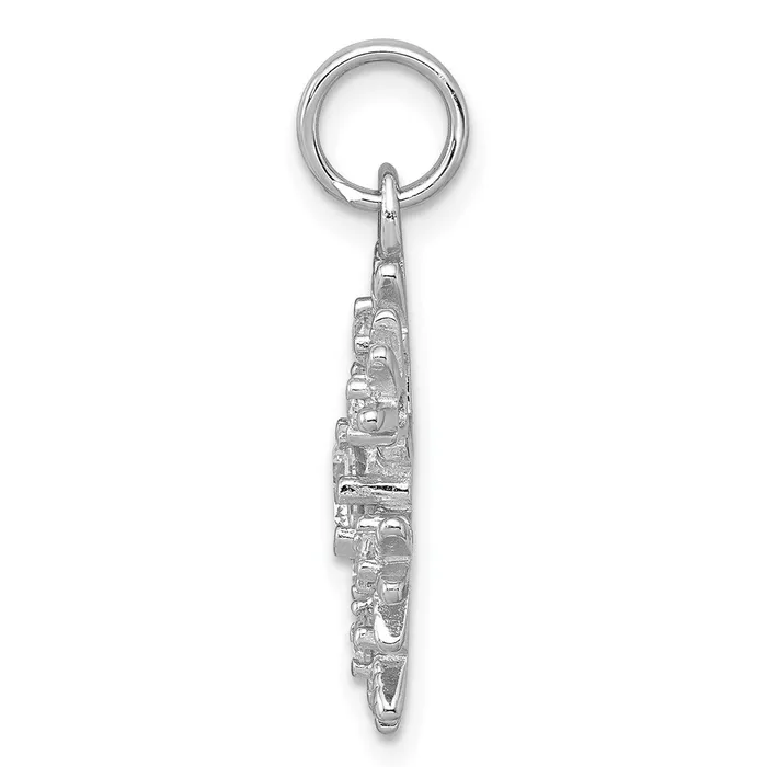 Sterling Silver Rhodiumplated CZ Snowflake Charm TreasureFineJewelers Rings