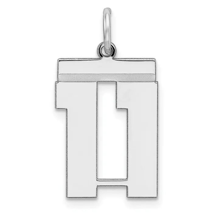 SterlingSilver Rhodiumplated Polished Number 11 Charm TreasureFineJewelers Rings SterlingSilver Rhodiumplated Polished Number 11 Charm TreasureFineJewelers Rings