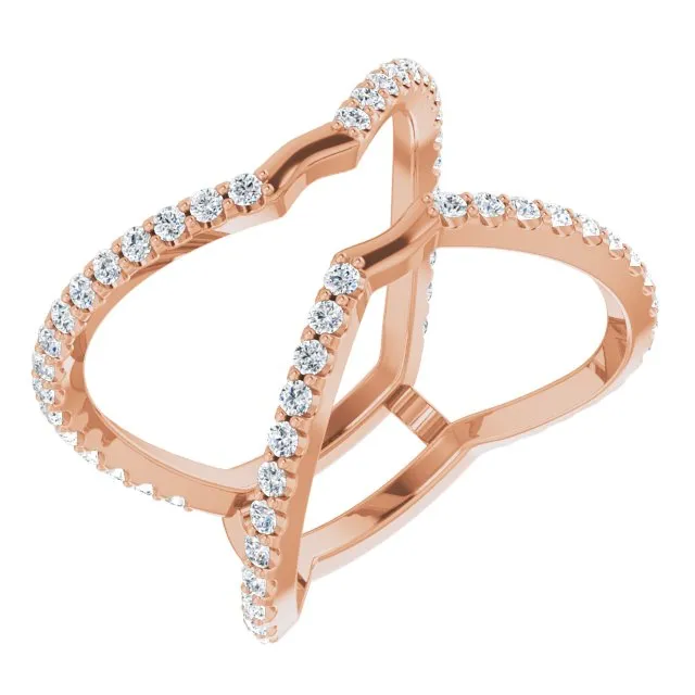 TreasureFineJeweler Rings 14K Rose 58 CTW Natural Diamond Ring Guard TreasureFineJeweler Rings 14K Rose 58 CTW Natural Diamond Ring Guard